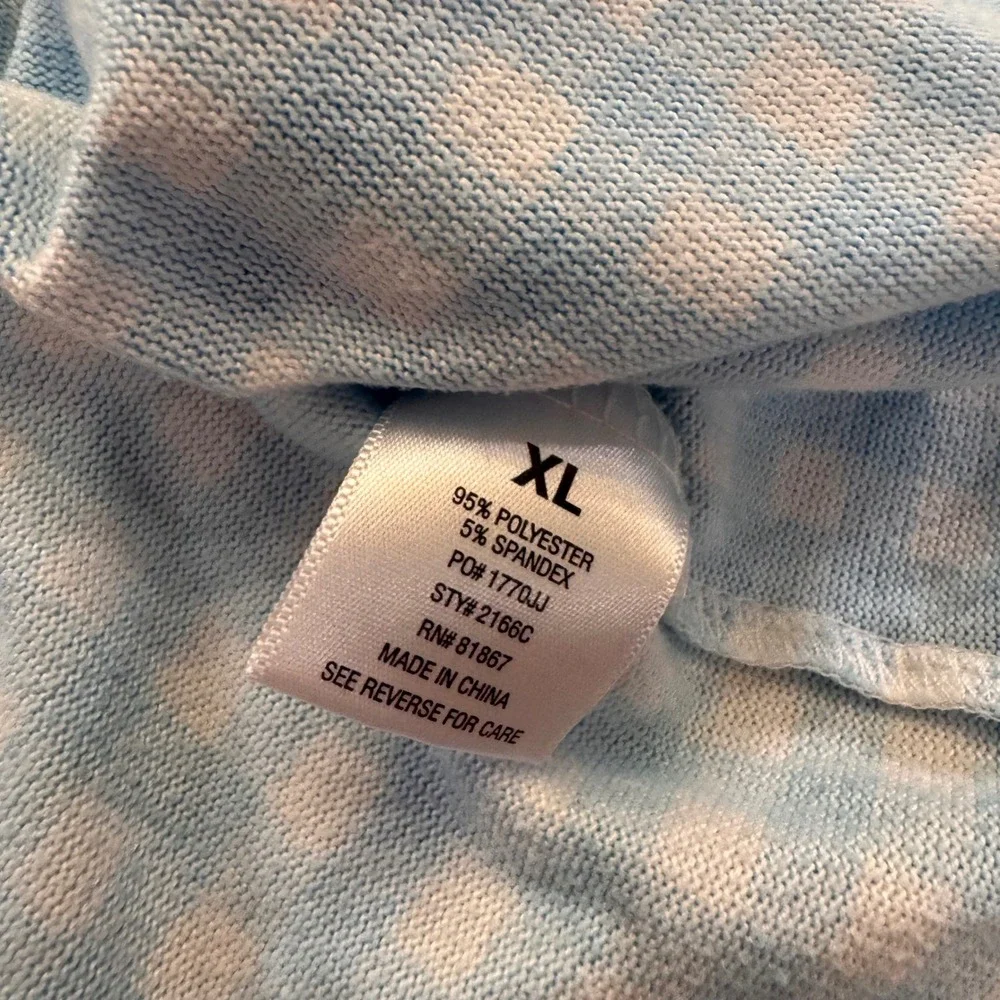 KIKIT Gingham Pajama Set Blue White Henley Tank Shorts Loungewear Sz XL